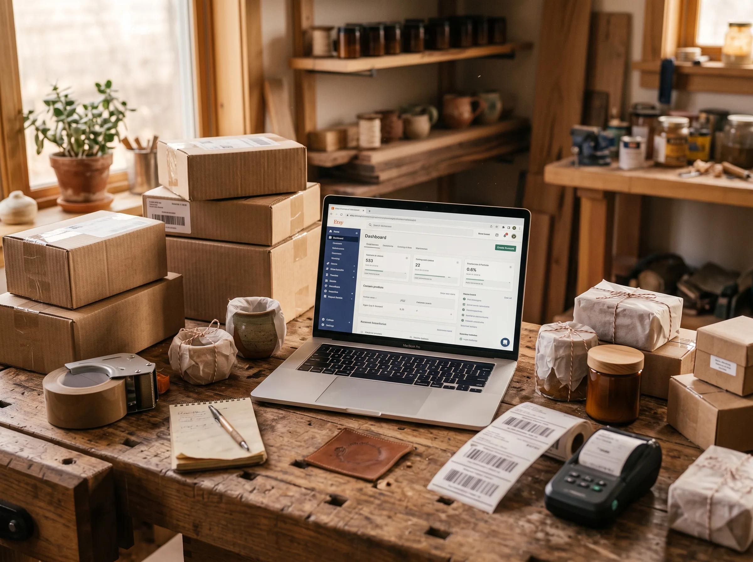 Online seller product packing station